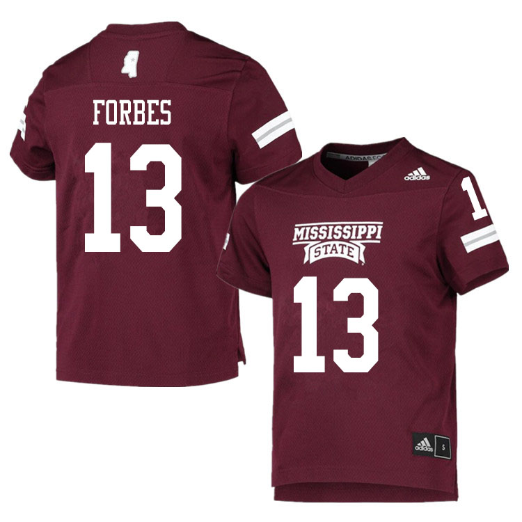 Men #13 Emmanuel Forbes Mississippi State Bulldogs College Football Jerseys Sale-Maroon